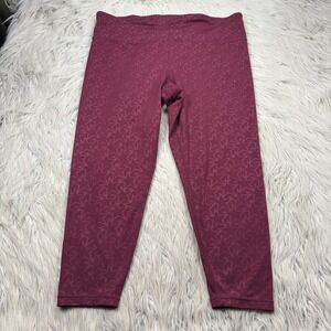 Gap Fit Women's XL Burgundy Red Star Print Eclipse Cropped Leggings